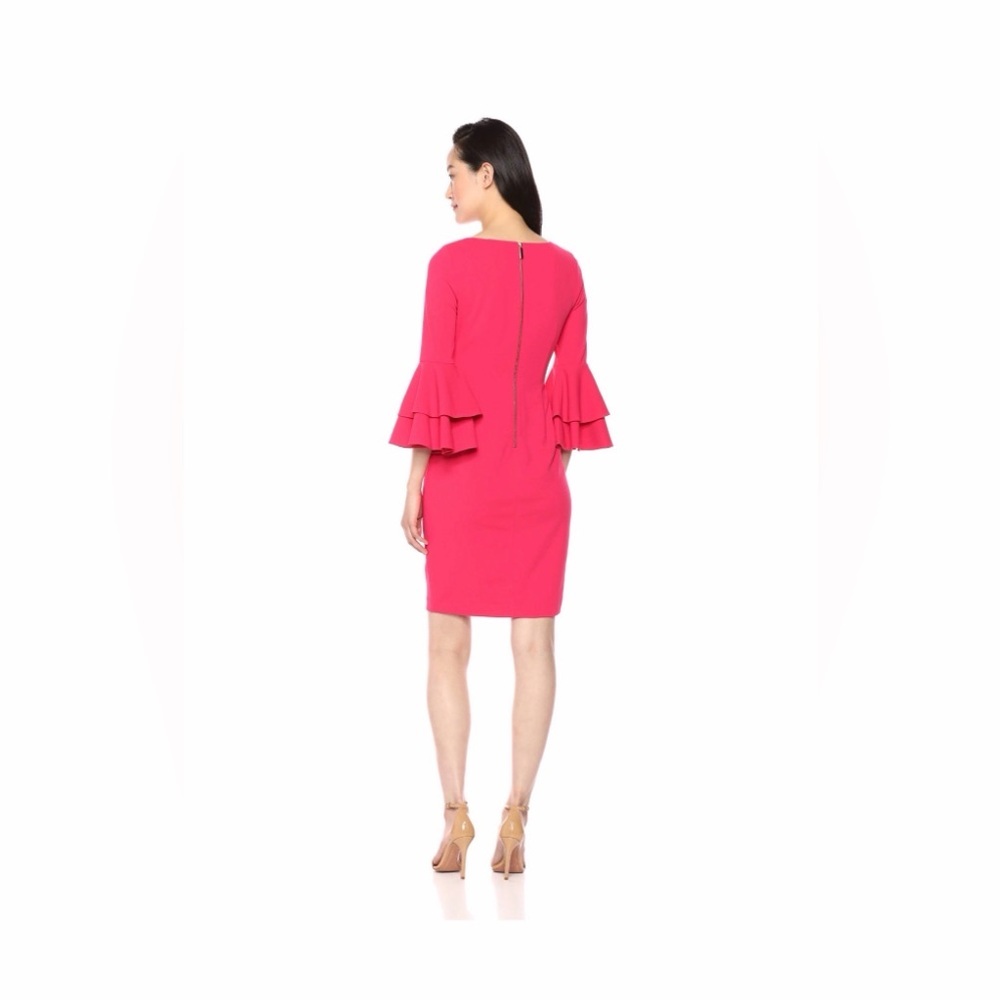Calvin Klein Women’s Ruffled-Sleeve Sheath Dress Size 6 - Picture 2 of 10